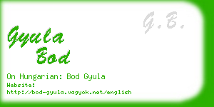 gyula bod business card